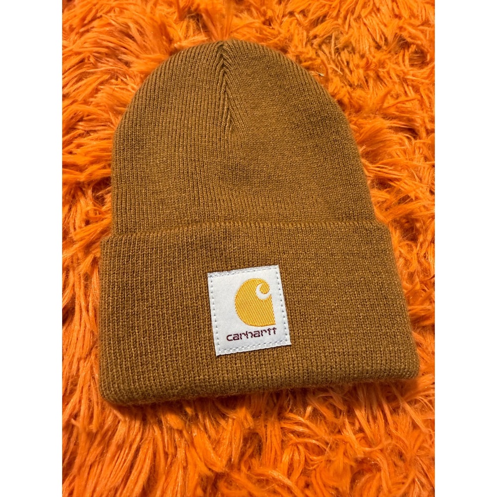 Carhartt Infant Toddler Acrylic Watch Hat Beanie Brown AH8905 Logo Patch Hat